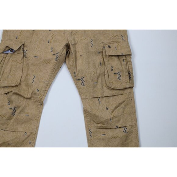 Rocksmith Mens Size 38x36 Abstract Geometric Strap Skateboard Cargo Pants Beige - Picture 3 of 14